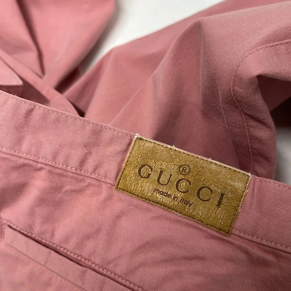 Gucci Pants Trousers Slim Leg Leather Bow Tailored Ankle 2000's VTG Pink Size 12 - Picture 6 of 13